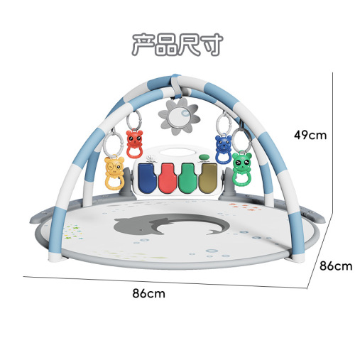 Factory direct supply of baby pedal piano music round large crawling mat baby fitness frame early education educational toys