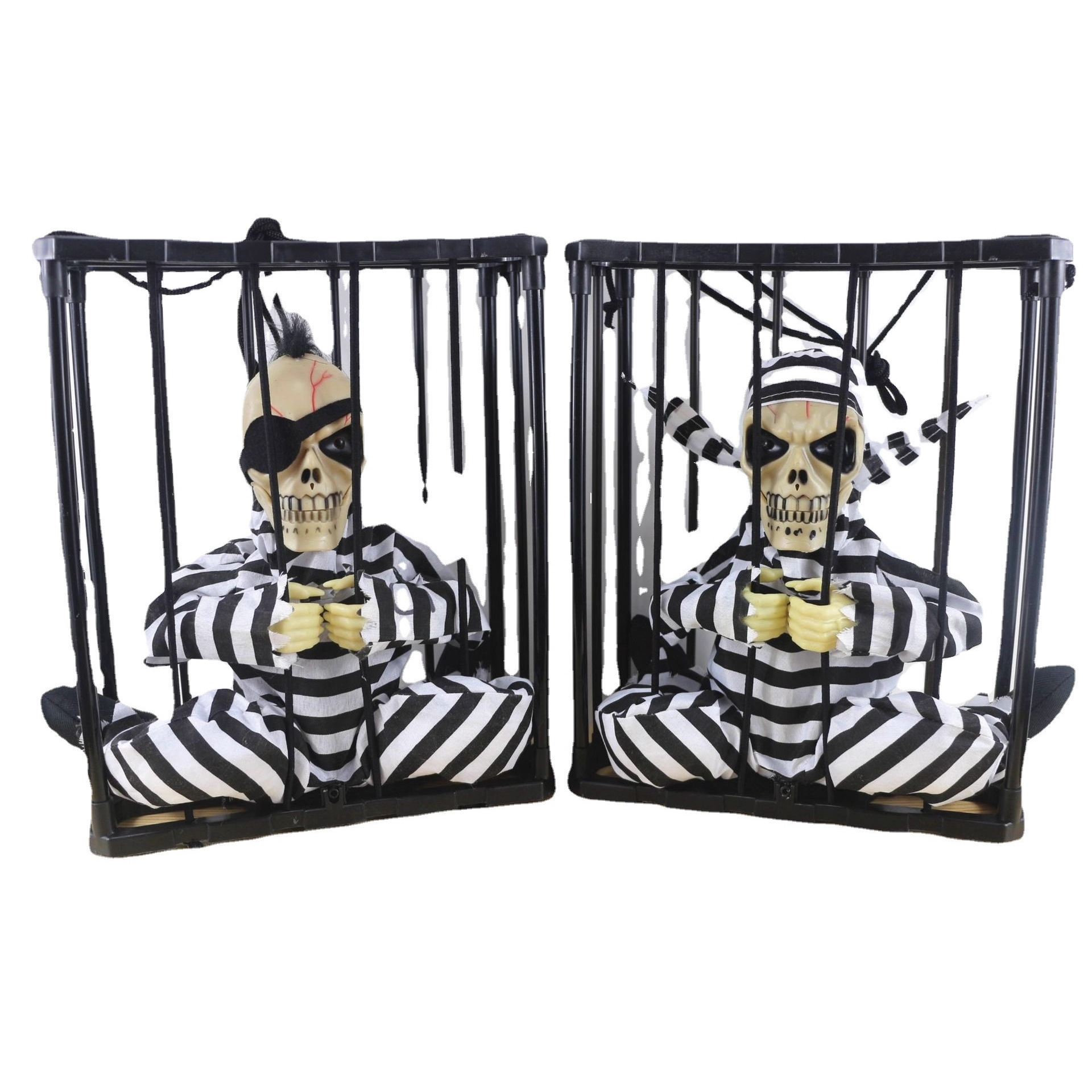 檻の中の幽霊、檻の中の鬼、囚人、幽霊、怖いおもちゃ、ハロウィンの刑務所の幽霊、いたずらおもちゃ、幽霊