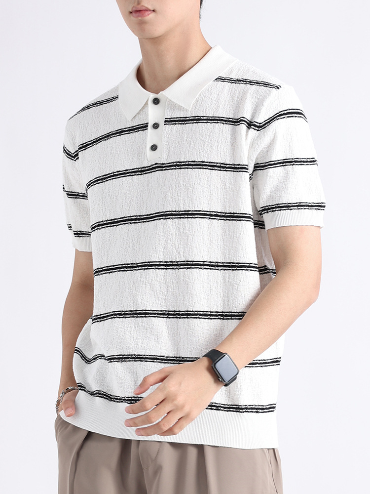 Polo de punto de lujo ligero de alta gama para hombres Camiseta Paul casual de negocios de alta gama para hombres de manga corta para hombres con cuello