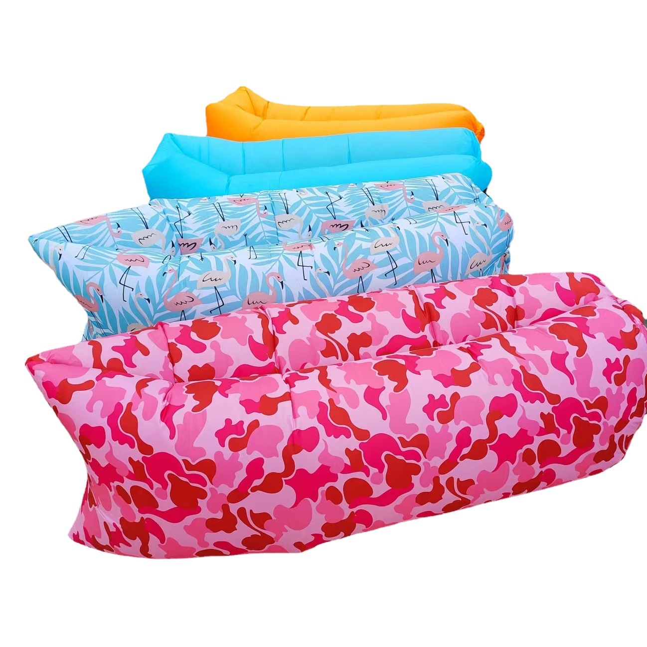 Polyester Outdoor Inflatable Sofa Camping Beach Inflatable Bed Foldable Portable Lazy Air Mattress Outdoor Leisure