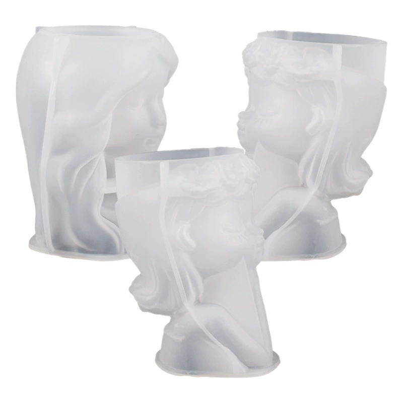 Yu Meiren div Спящая красавица цветок красавица горшок Смола эпоксидный абразивный инструмент портрет гипс подсвечник силиконовая форма