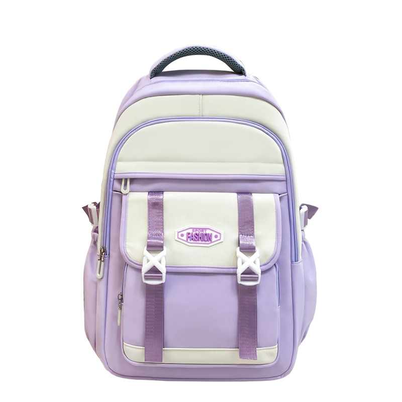 Mochila transfronteriza mayorista de estudiantes de secundaria y secundaria mochila de gran capacidad de ocio pequeña fresca de color reducción de carga mochila de viaje