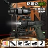 Automatic green glock, tactics set, tubing, flashlight, 5 pieces