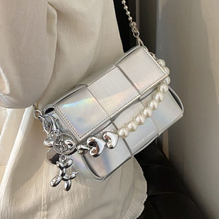 Small bag, shoulder bag, summer handheld one-shoulder bag on chain, high-end, chain bag