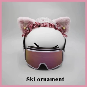 Handmade Cat Ear Hairband Detachable Ski Helmet Decoration