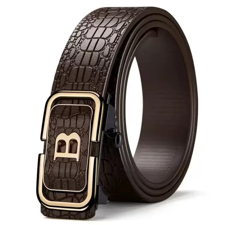 Cinturón Paul para hombres jóvenes y de mediana edad sin dientes, hebilla automática, cinturón interior, cinturón de PU anti-cuero general, por lotes