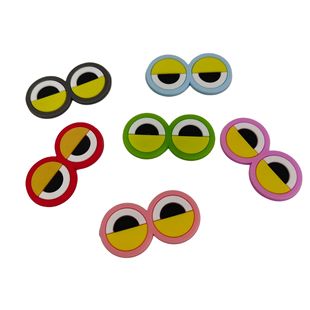 Factory spot Korean version of PVC soft flat big eyes series semi-finished accessories creative fur ball with decoration