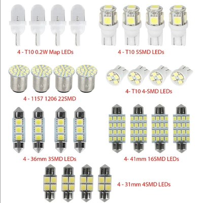 Car LED combination suit 14 28 42pcs T10 indicator width lamp double tip reading lamp license plate lamp indoor