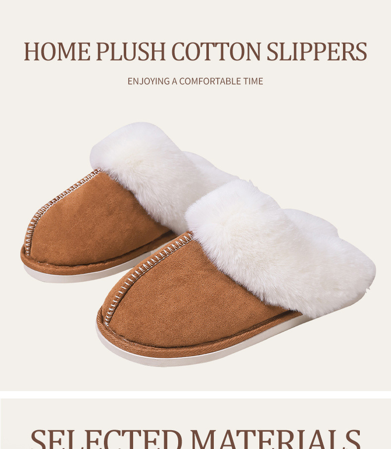 Pantofole soffici autunno e inverno calde fondo spesso casa ispessito peluche cotone trascinare casa pantofole di cotone interno_voghion.com