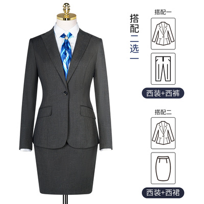 黑色男女款西装休闲小西装套装两粒扣西服外套服务员工作制服现货