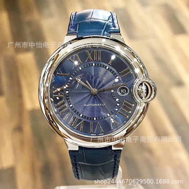 Wholesale Laojia Kajia Cross-Border Popular Manufacturer Direct Sales Blue Balloon Fully Automatic Mechanical Watch Santos Men's Watch