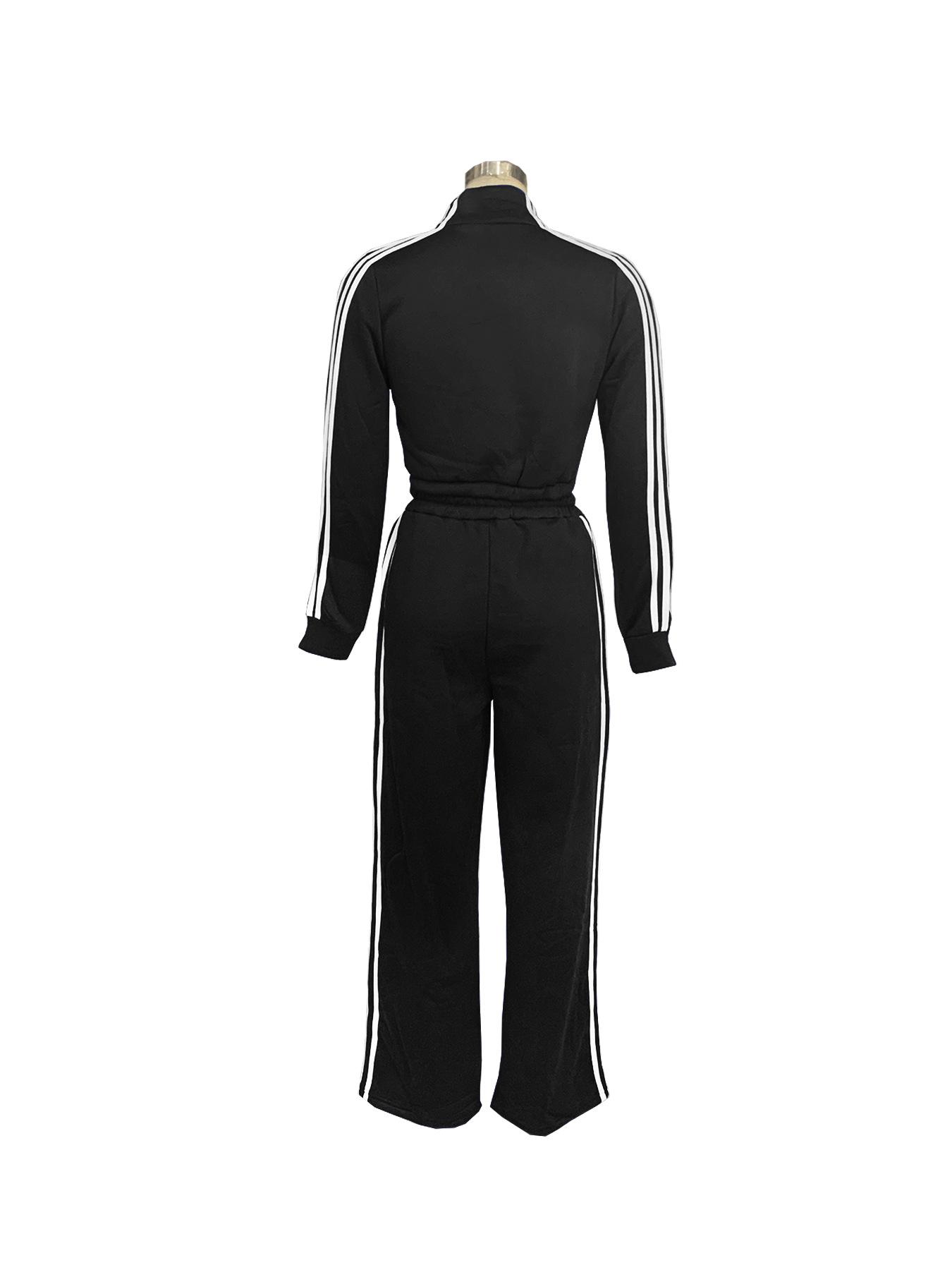 Abbigliamento da donna Completo a righe Cerniera Maglione spesso Casual Pendolare Due pezzi Set_voghion.com