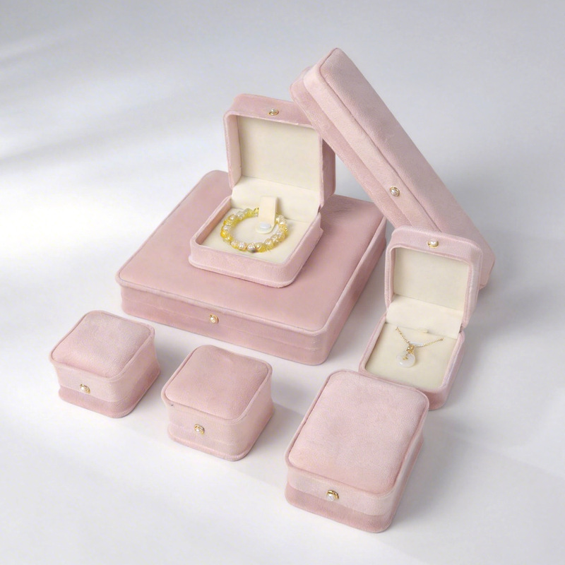 Factory Direct Sales Pearl Buckle Velvet Cloth Bracelet Box, Light Luxury Fashion Jewelry Storage Bracelet Packaging Box Wholesale