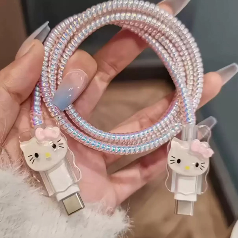 Cute cartoon cable protector para Apple 15 / 16 / 17air cable de carga a prueba de caídas casca anti-ruptura