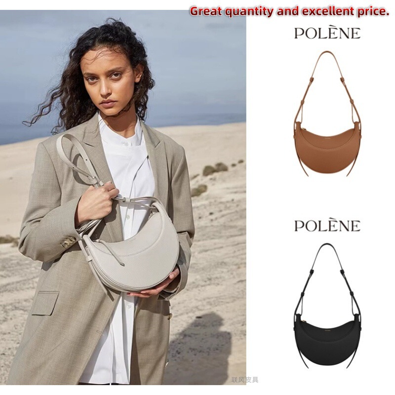 [Hot Style] Polen Paris Crescent Bag Saddle Bag Designer Fashion Easiest for Match Genuine Leather Bag