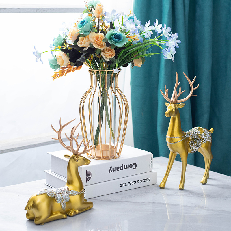 Jarrón de Vidrio de Arte en Hierro Creativo, Superventas Transfronterizo, para Mesa de Comedor y Sala de Estar, Flores Secas e Hidroponía, Decoración Moderna para el Hogar