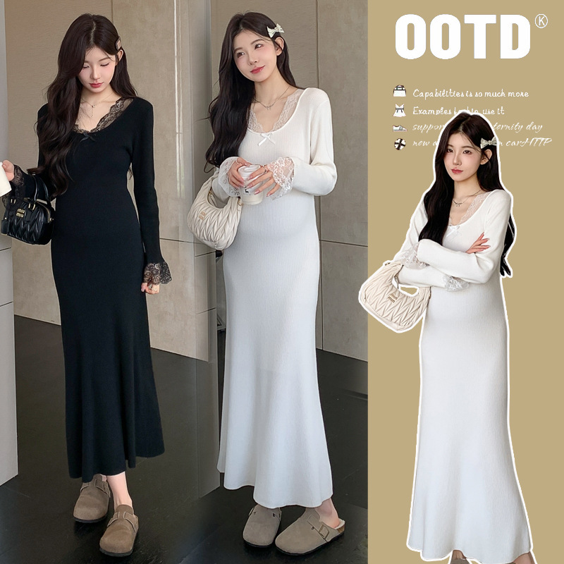 Maternity Dress, Spring and Autumn Trendy Mom's New Fashion, French Style, Age-Reducing Hot Mom's Long Dress, Pregnancy Wear Maternity Dress, Spring and Autumn Trendy Mom's New Fashion, French Style, Age-Reducing Hot Mom's Long Dress, Pregnancy Wear