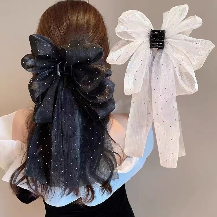 Women's Simple Style Classic Style Bow Knot Plastic Gauze Hair Claws display picture 1