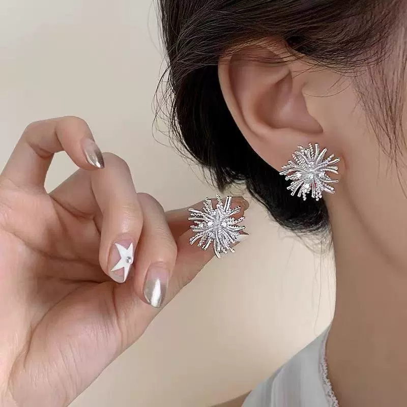 Серебряная игла, серьги, образец серебра 925, стиль легкой роскоши, высокого класса