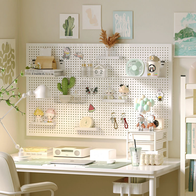 Perforated Board Wall Storage Rack Entrance Hall Hanging Board Wall Hanging Rack Metal Perforated Board Simple Magnetic Absorption Rack