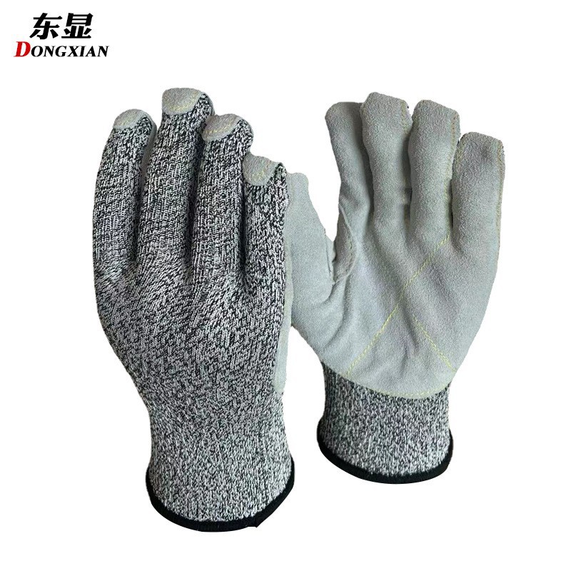 Guantes de trabajo resistentes a cortes de nivel 5 de calibre 13, resistentes a pinchazos, antideslizantes y resistentes al desgaste para trabajos en obras de construcción, suministro exclusivo transfronterizo.