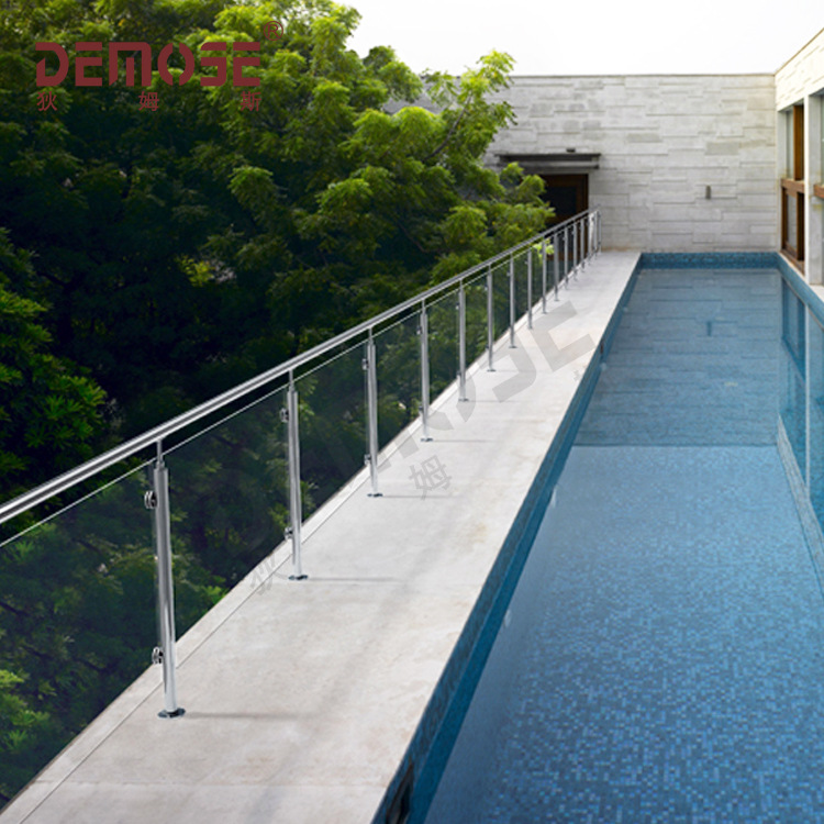 厂家批发栏杆 户外护栏阳台 不锈钢立柱扶手护栏 钢化玻璃