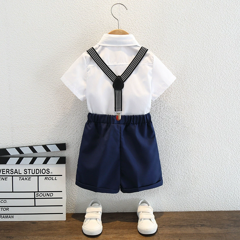 Summer flower boy costume, children's classic suit, overall, piano performance costume, British style, noble cut