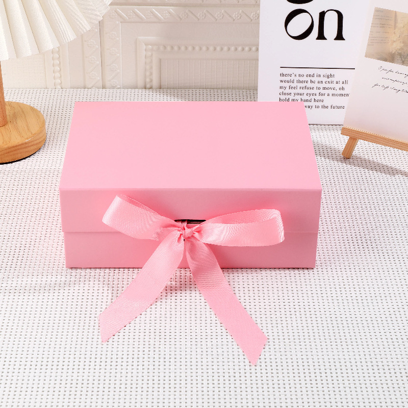 Caja de regalo cosmética magnética – plegable, de papel rosa o negro grueso, ideal para perfumes o maquillaje