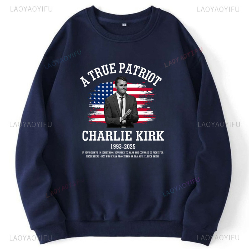 跨境欧码Charlie Kirk Hero Pullover True Patriot 1993-2025|undefined