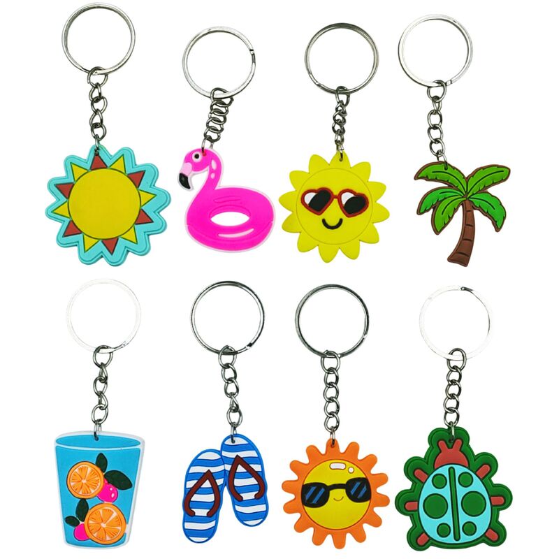 New Summer Island Series Keychain Beach Coconut Tree Schoolbag Hanging Student Small Gifts Cross-border in stock