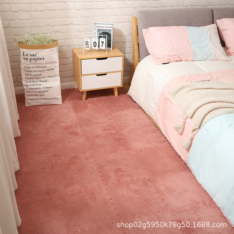 Nueva alfombra de empalme de peluche, bloque de empalme, alfombra para bebés, alfombra para mascotas, alfombra para dormitorios, alfombra de peluche desmontable, alfombra de peluche
