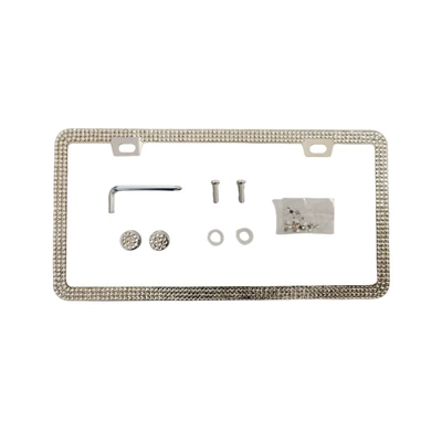 plate frame wholesale delivery accessories, License plate holder/license plate holder - white-rhinestone