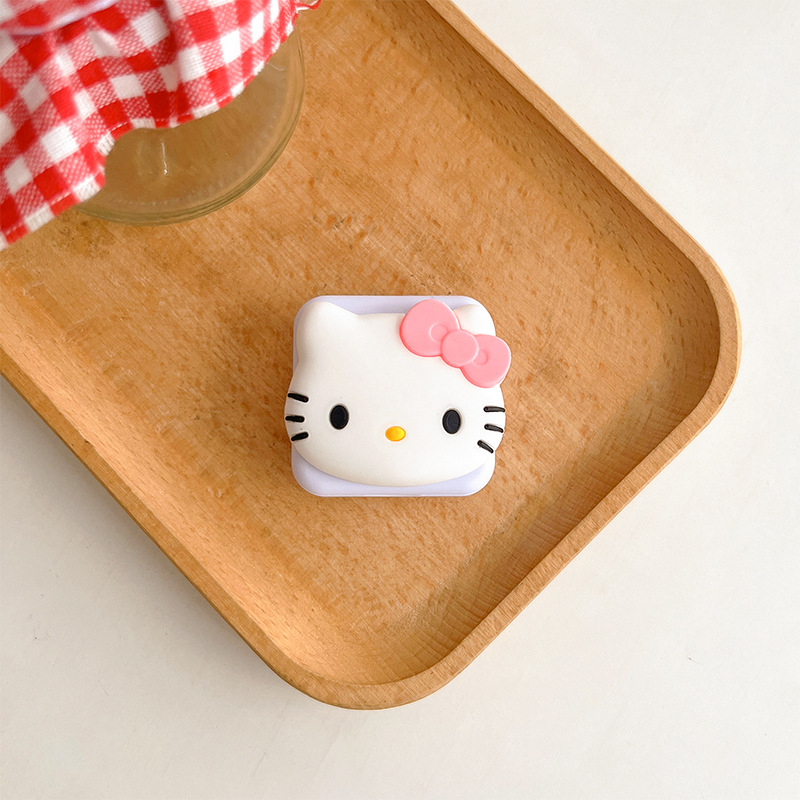 _0011_翻盖镜子支架-硅胶猫-粉色