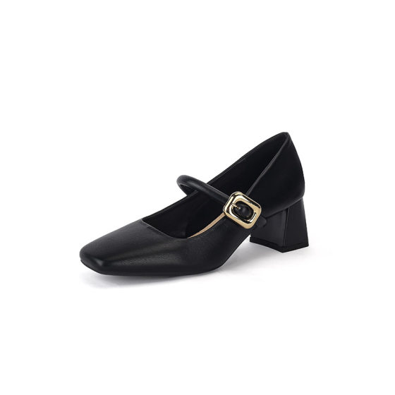 Mama Shoes Women's Soft Leather New French Style Wedding Wedding Bridal Shoes Mid-heel Single-layer Shoes Women's Thick-heel High-heeled Shoes Mary Jane