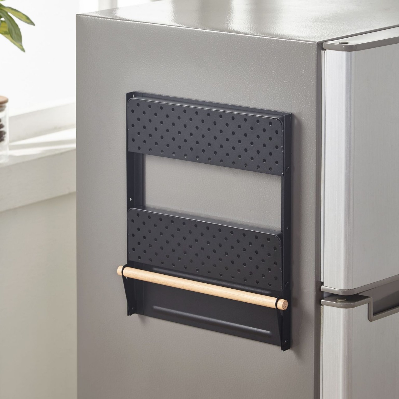 Directo de fábrica Amazon transfronterizo plegable refrigerador rack de almacenamiento suministros de cocina rack de almacenamiento estante del imán del hogar