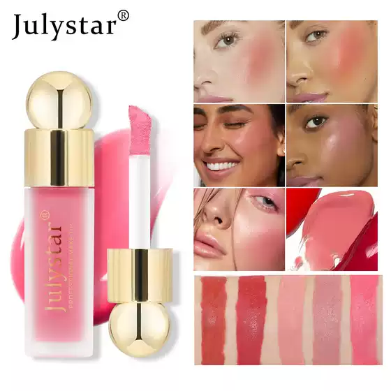Cross-Border Beauty Monochrome Matte Liquid Blush Natural Long-Lasting Lip Gloss Lip Tint Sunburn Blush Pink Eyeshadow Blush Liquid