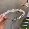 Woven headband from pearl handmade, hair accessory with bow for bride, universal hairpins, European style