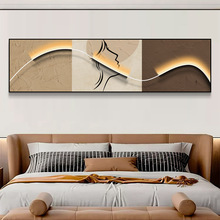 卧室床头装饰画抽象餐厅挂画客厅高级感主卧壁画喷绘铝合金框