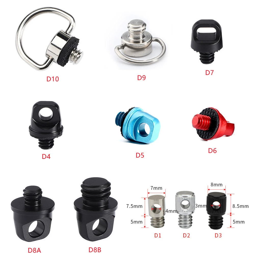 Винт 1/4 ремешка для камеры, плечевой ремень, панорамирование/наклон, нержавеющая сталь, дюйм 3/8, фиксированное C-кольцо с ручкой, биркой для штатива