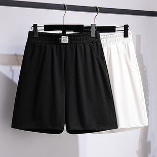 Large size fat MM summer Korean version of high waist slim shorts loose plus fat size wide leg pants 200/300kg 5387