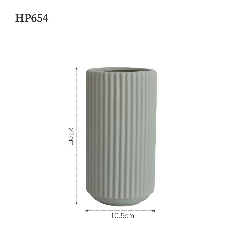 Nórdico patrón vertical de cerámica seca florero decoración simple sala de estar TV gabinete mesa de comedor entrada hogar Decoración suave