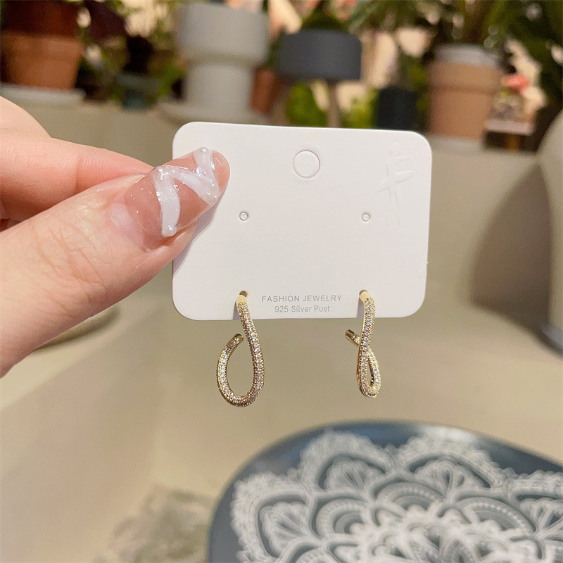 Fashionable trend geometric small cute sophisticated earrings with…