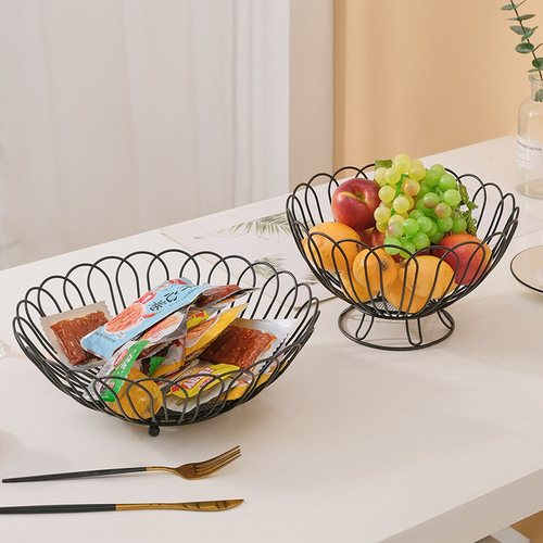 European-style light luxury fruit plate wholesale creative decoration household candy snack plate living room iron fruit basket high-leg