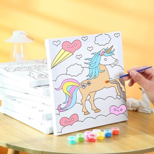 Oil painting frame painting graffiti beginner children hand-painted practice acrylic pigment blank Art Manual diy coloring