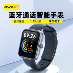 AWEI スマートウォッチ Bluetooth 通話 IP68 防水 長時間バッテリー 心拍数 血中酸素 血糖値 スポーツ 電話ウォッチ