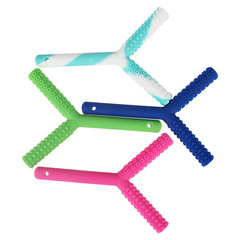 Orthodontic Y-shaped chewing stick, hollow dental tube, children's molar stick, silicone teething stick, hand-held chewing gum oral muscle trainer