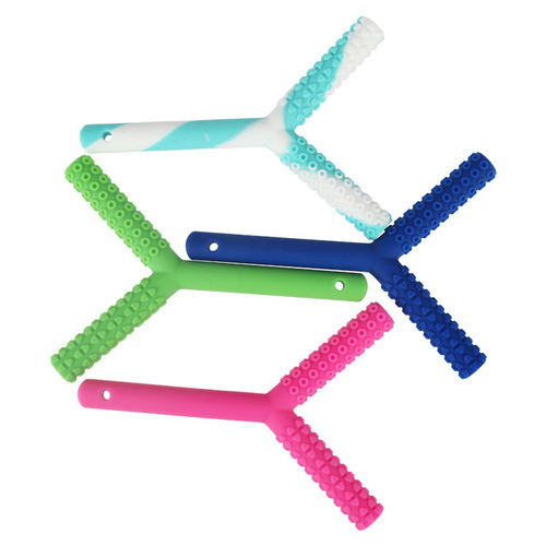 Orthodontic Y-shaped chewing stick, hollow dental tube, children's molar stick, silicone teething stick, hand-held chewing gum oral muscle trainer