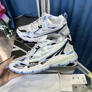 2024Ow New Couple's Same Style Thick-Soled Color-Blocked Breathable Mesh Arrow Shoes Sports Casual Shoes Lightweight Dad Shoes