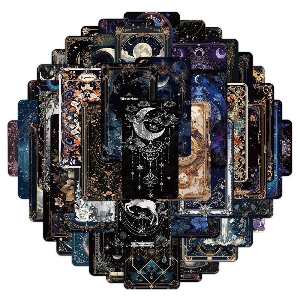 50 трансграничных готических стилей таинственного путешествия наклейки высокого уровня водонепроницаемые декоративные наклейки DIY компьютерный счет