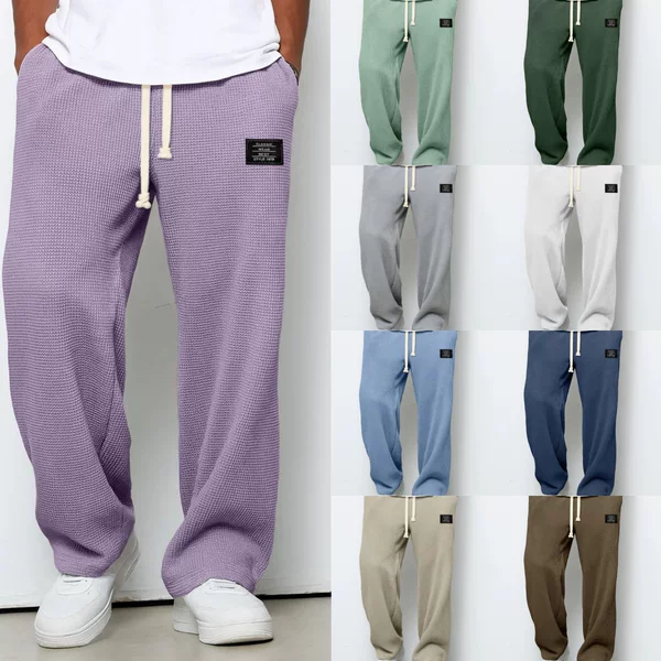 European and American Cross-Border Quick-Drying Pants for Men, Spring and Autumn Trendy Brand Loose Drape Straight-Leg Sweatpants, Wide-Leg Sports Casual Long Pants